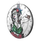 Suiker schedelvrouw met Rozen Dartbord (Voorkant Rechts)