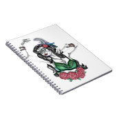 Suiker schedelvrouw met Rozen Notitieboek (Rechterzijde)