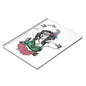 Suiker schedelvrouw met Rozen Notitieboek (Linkerzijde)