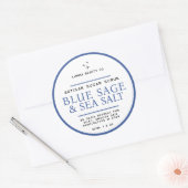 Suiker scrub label eenvoudig blauwe salie wit (Envelop)