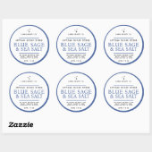 Suiker scrub label eenvoudig blauwe salie wit (Vel)