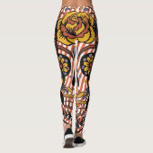 Suiker Sinaasappel Paarse stripjes Leggings (Achterkant)