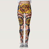 Suiker Sinaasappel Paarse stripjes Leggings (Voorkant)