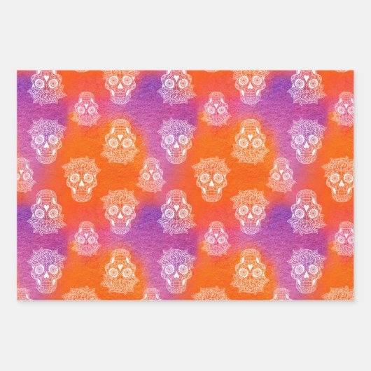 Suiker Sinaasappel Paarse Waterverf Inpakpapier Vel (Voorkant)