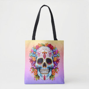 Suiker Skull & Bloemen Tote Bag