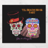 Suiker Skull Bride & Groom tot de dood ons doen Bier Etiket (Enkel label)