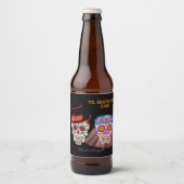 Suiker Skull Bride & Groom tot de dood ons doen Bier Etiket (Voorkant)