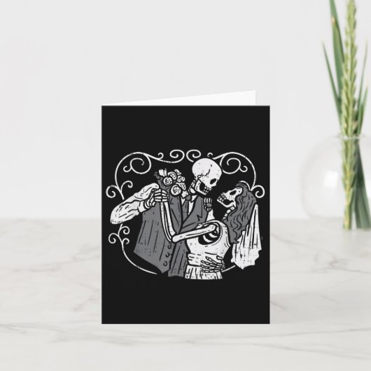 Suiker Skull Bruidegom Bruid Grappig Dia Muertos H Kaart (Voorkant)