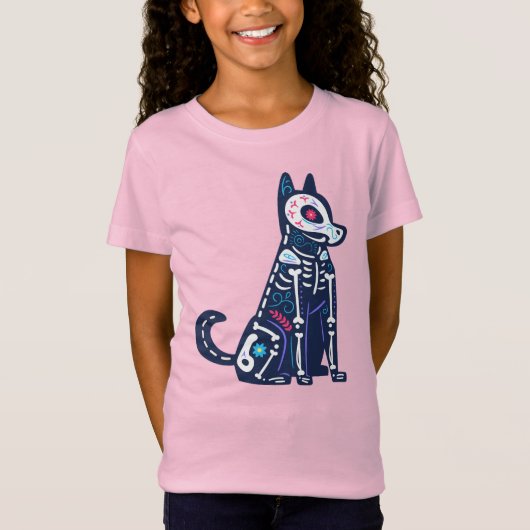 Suiker Skull Calavera Hond I T-shirt (Voorkant)