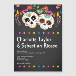 Suiker Skull Day of the Dead Fun Colorful Wedding Magnetische Uitnodiging