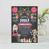 Suiker Skull Day of the Dead Halloween Birthday Kaart (Staand voorkant)