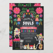 Suiker Skull Day of the Dead Halloween Birthday Kaart (Voorkant / Achterkant)