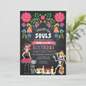 Suiker Skull Day of the Dead Halloween Birthday Kaart (Staand voorkant)