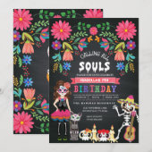 Suiker Skull Day of the Dead Halloween Birthday Kaart (Voorkant / Achterkant)