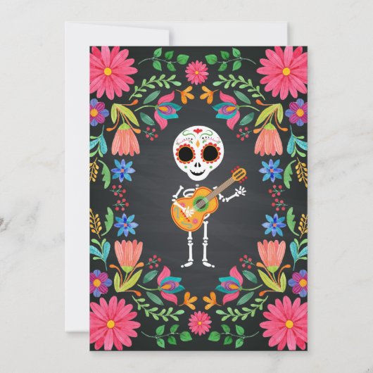 Suiker Skull Day of the Dead Halloween Birthday Kaart (Achterkant)