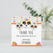 Suiker Skull Dia de La Muerte Halloween Verjaardag Bedankkaart (Staand voorkant)