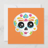Suiker Skull Dia de La Muerte Halloween Verjaardag Bedankkaart (Achterkant)