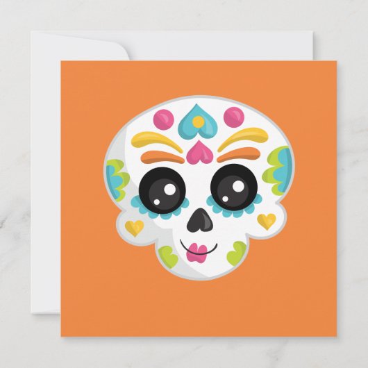 Suiker Skull Dia de La Muerte Halloween Verjaardag Bedankkaart (Achterkant)