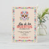 Suiker Skull Dia de los Muertos Dag van de Doden Kaart (Staand voorkant)