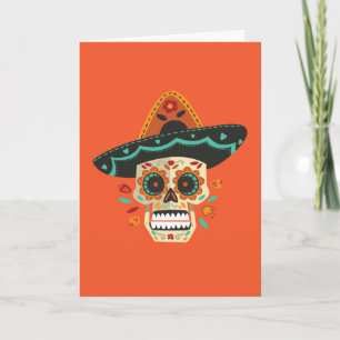 Suiker Skull Dia DE Muertos met het Wenskaart van Kaart