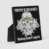 Suiker Skull en Rozen Herdenking Fotoplaat (Voorkant)