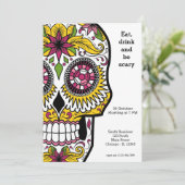 Suiker Skull-feest Kaart (Staand voorkant)