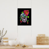 SUIKER SKULL & FLOWER 16"X20" POSTER (Keuken)