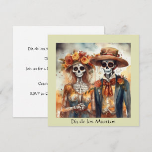 Suiker Skull Geliefden Dia de los Muertos Kaart