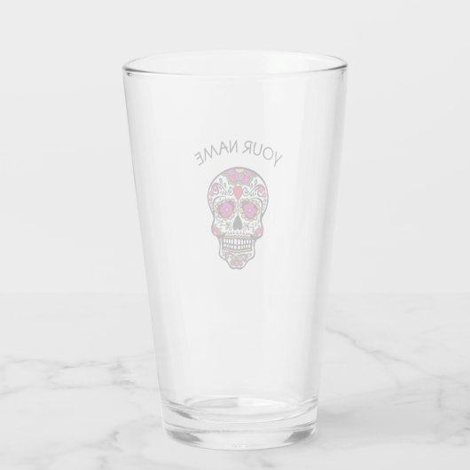 SUIKER SKULL GLASS PINT GLAS (Achterkant)