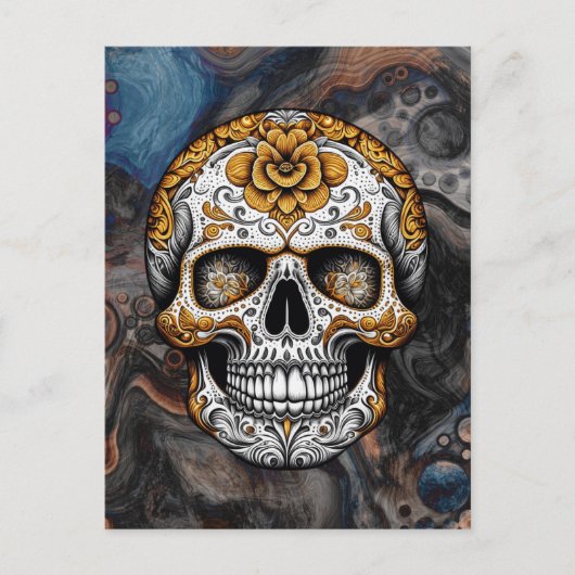 Suiker Skull Halloween Briefkaart (Voorkant)