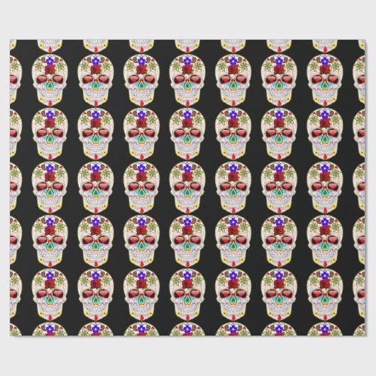 Suiker Skull Halloween Cadeaupapier (Vlak)