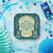 Suiker Skull Halloween Papieren Bordje (Feest)