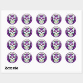 Suiker Skull Halloween Ronde Sticker (Vel)