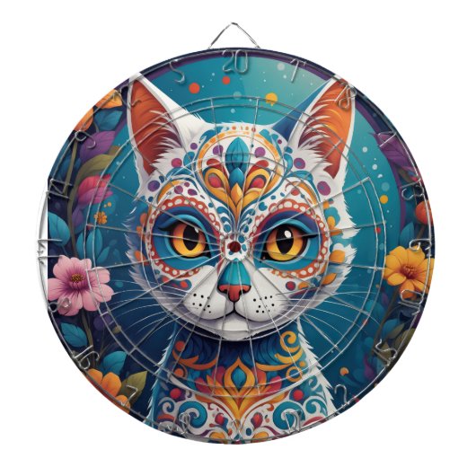 Suiker Skull Kat Dartbord (Voorkant)