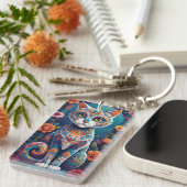 Suiker Skull Kat Sleutelhanger (Voorkant Rechts)