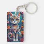 Suiker Skull Kat Sleutelhanger (achterkant)