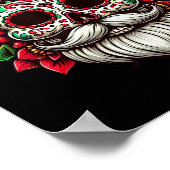 Suiker Skull Kerstman Mexico Calavera Kerstmis Dia Poster (Hoek)