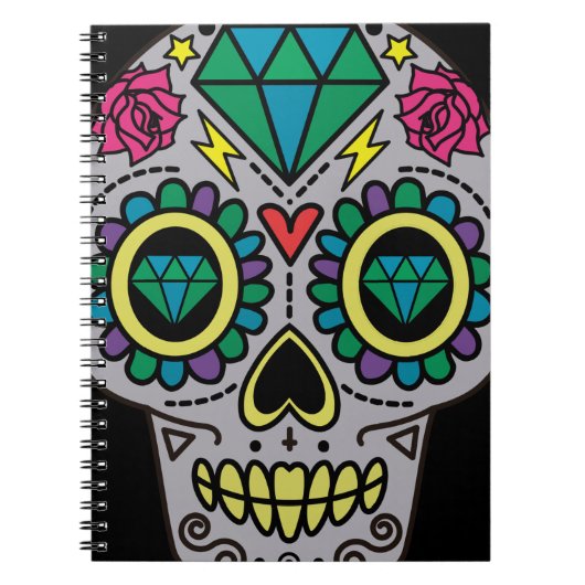 Suiker Skull Kunst, Dag van de Doden Notitieboek (Voorkant)