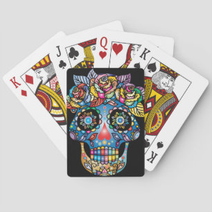 Suiker Skull Kunst, Dag van de Doden Pokerkaarten