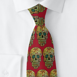 Suiker Skull Kunst, Dag van de Doden Stropdas