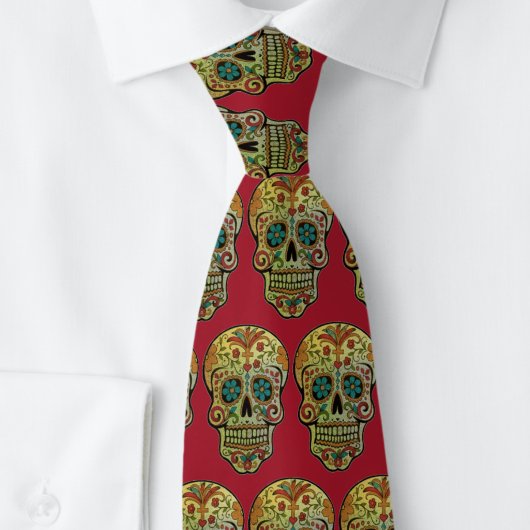 Suiker Skull Kunst, Dag van de Doden Stropdas