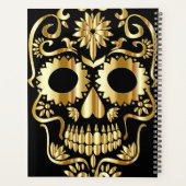 Suiker Skull Kunst, Dag van de Doden Zwart en Goud Planner (Achterkant)