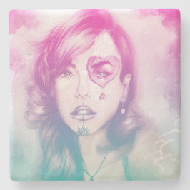 Suiker Skull Makeup Girl, Stone Onderzetter