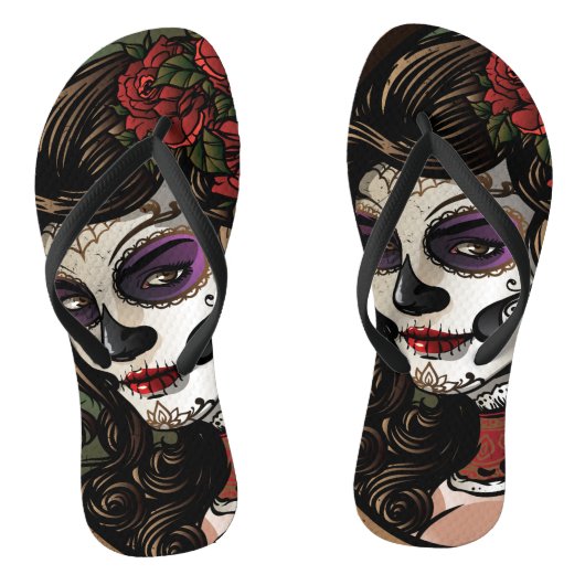 Suiker Skull meisje - paar teenslippers (Voetbed)