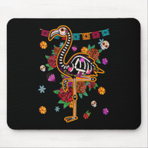 Suiker Skull Mexicaanse Flamingo Bot Halloween Dag Muismat