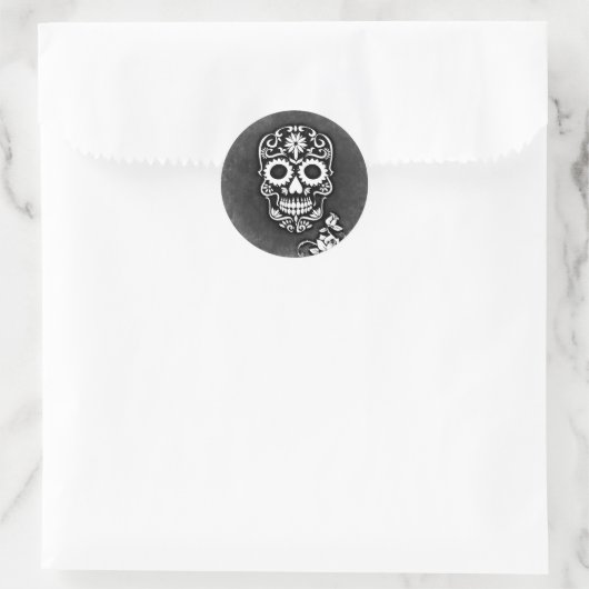 SUIKER SKULL ROUND STICKERS (Tas)