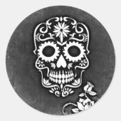 SUIKER SKULL ROUND STICKERS (Voorkant)