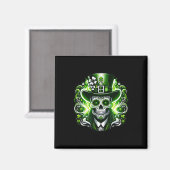 Suiker Skull Saint Patricks Dag Van Dode Leprechau Magneet (Voorkant / Achterkant)