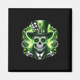 Suiker Skull Saint Patricks Dag Van Dode Leprechau Magneet