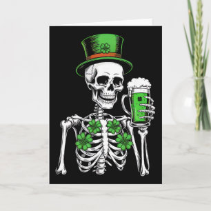 Suiker Skull Shamrock St. Patrick's Dag Mannen Vro Kaart